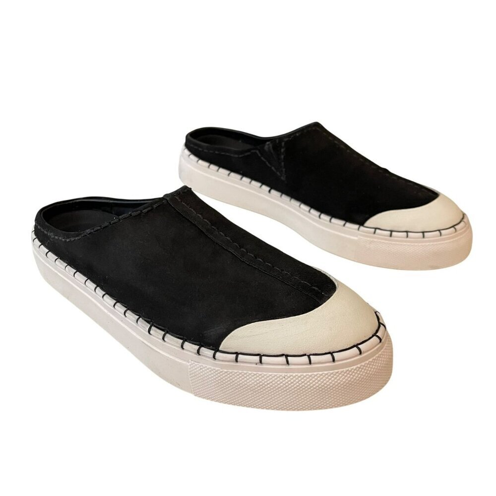 FREE PEOPLE Black Suede Juno Slip On Sport Sneakers Size 8